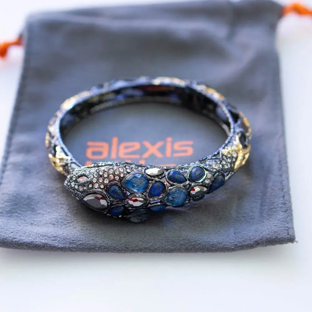 Alexis Bittar Jardin De Papillon Ruthenium Gold Snake Hinge Bracelet